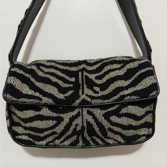 Staud Tommy Beaded Zebra Shoulder Bag - Picture 7 of 16